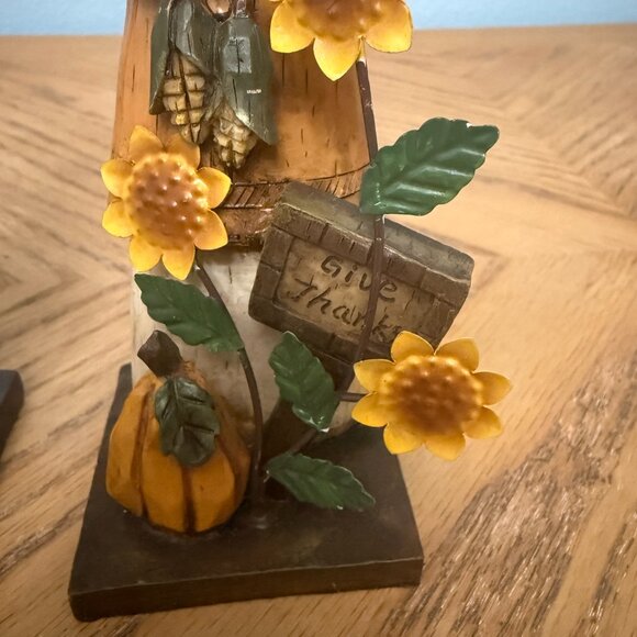 Thanksgiving Wood Pilgrim Couple Figurine Set Vintage 8" Fall Décor - Picture 7 of 11